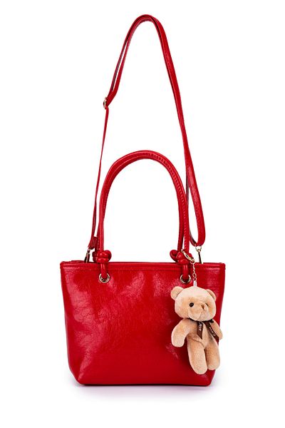 minebag Red Marlene Faux Leather X Crossbody Bag