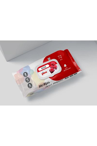 Pine Pine Rose - Rose Scented Wet Wipes 72X24 Pack (1.728 Sheets)