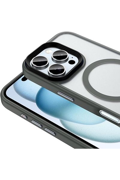 Caseji iPhone 16 Pro Compatible Transparent Magsafe Case with Colored Edges