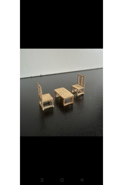 EMM DESIGN 1/100 Ölçek 2'li Sandalye ve Masa