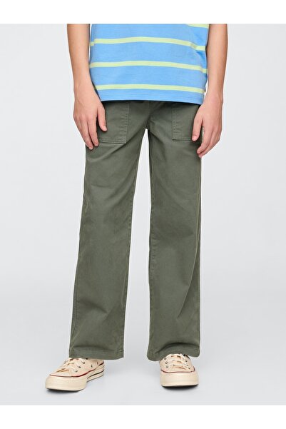 GAP Erkek Çocuk Yeşil UltraSoft  Khaki Pantolon