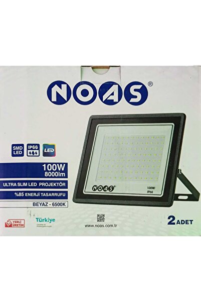 Noas Led TAŞKIN NOAS 100 Watt Ultra Slim Led Projektör Beyaz ( 2 Adet )