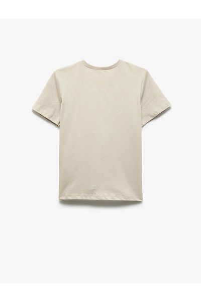 Koton Crew Neck Cotton Printed Short Sleeve Gray Boy's T-Shirt 5Skb10322Tk