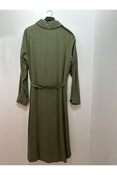 FUAT GÜRSEN Gömlek Yaka Düğmeli Taş Detay Kuşaklı Kap