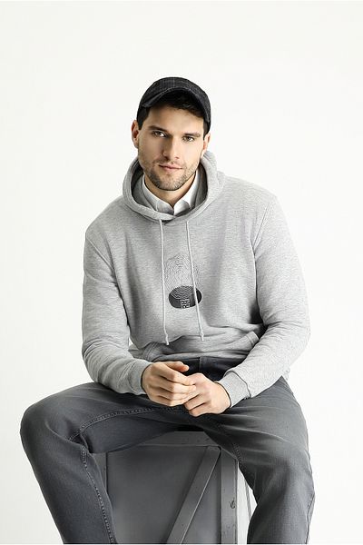 Kiğılı Hooded Printed Cotton Sweatshirt