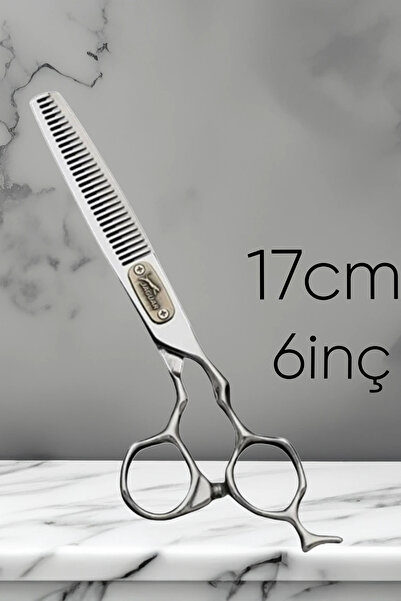 ESENLİWE Profesyonel Kuaför Berber İmaj Makas Seti Jaguar Desenli Dış Bükey 2'Li Gümüş Set (Ara&Düz Makas)