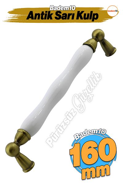 Badem10 Domaniç Porțelan Antic Galben 160 Mm Mobilier Bucătărie Sertar Dulap Dulap Capac Mâner Mâner