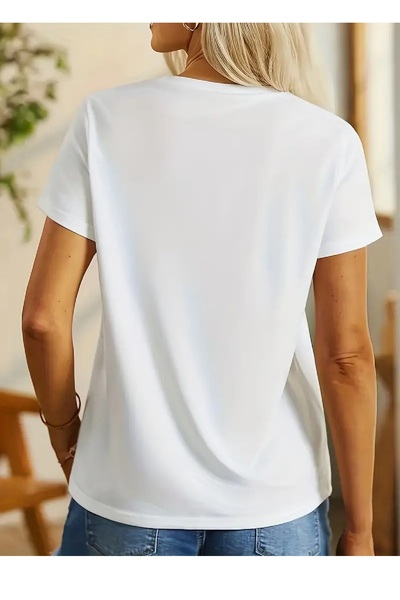 makiteks Γυναικείο μπλουζάκι με στάμπα Lilo Stitch Unisex Oversize Crew Neck Λευκό Μαύρο Γκρι