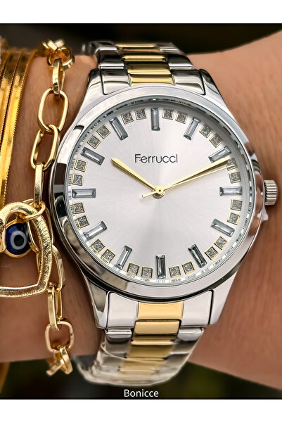 Ferrucci Silver Color, Steel Band, Waterproof Guaranteed, Women's Wrist Watch...