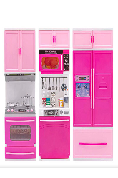 babydoor Toys 2309 مجموعة من 3 ثلاجات وفرن وغسالة أطباق ذات مظهر أنيق في صندوق