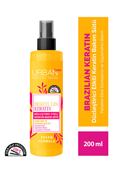 Urban Care Brezilya Keratin Düzleştirici Etkili Şampuan & Bakım Sütü 2'li Set-vegan