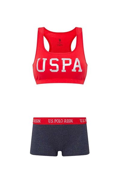 U.S. Polo Assn. BAZA. Polo Assn. Set bustieră-pantaloni scurți imprimat pentru damă