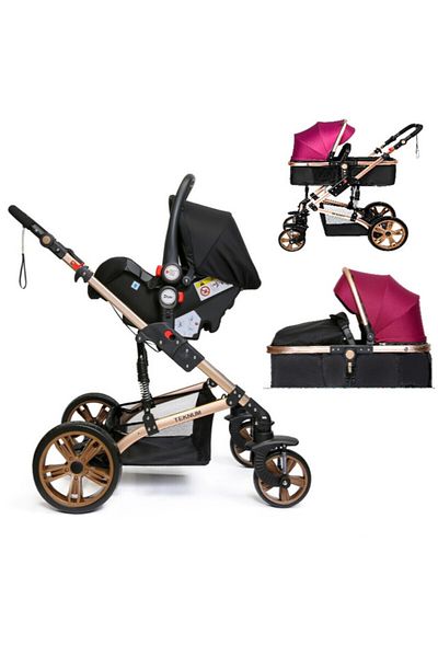 TEKNUM Teknum 3In1 Pram Stroller + Infant Car Seat - Wine