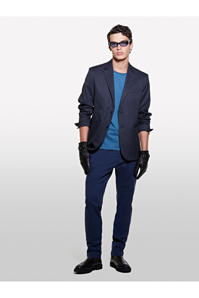 Sisley Ανδρικό μπλουζάκι Petrol Blue 100% βαμβακερό κανονικής εφαρμογής με λεπτομέρεια τσέπης στο στήθος