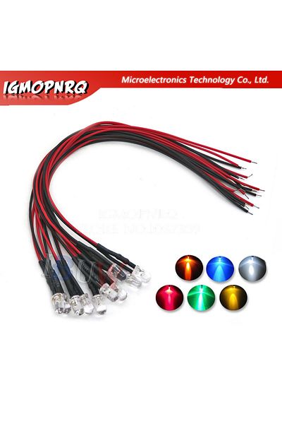 Choice 3mm Blue (3V-6V) 10pcs Dc 3v 6v 12v 24v Pre Wired 3mm 5mm Led Light Lamp Bulb Prewired Emitting Diod