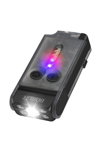 Choice 1pcs Black BORUiT V30 EDC LED UV Flashlight Type-C Rechargeable Power Bank Work Light Magnet Buzzer