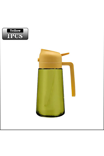 Choice بخاخ زيت زجاجي داكن 2 في 1 أصفر، موزع زيت الزيتون، بخاخ زيت أسود مقاوم...