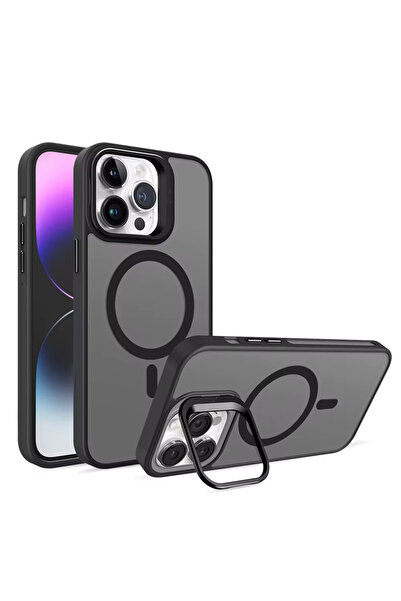 Powerfox iPhone 16 Pro Uyumlu Kenarları Renkli Stand Magsafe Kılıf
