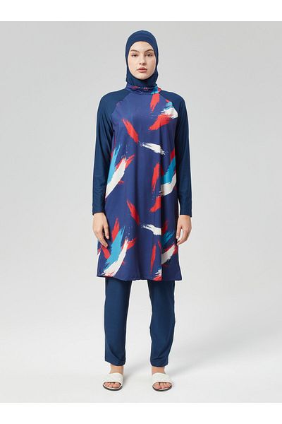 Ranuna Full Covered Hijab Swimsuit - Multicolor - Ranuna