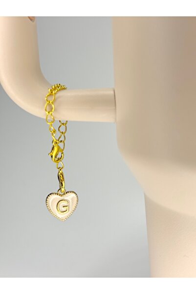 YuccaCo Accessorize Your Life White Heart Thermos Compatible Accessory with Letter G/Letter g Heart Thermos Charm/Letter Thermos Ornament