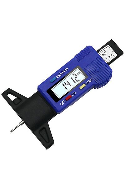 Choice Blue Digital Display Car Tyre Tire Tread Depth Gauge Meter Measurer Tool Caliper Thicknes Gauge Brak