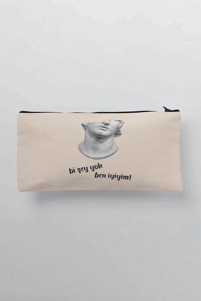 qoeuyl boutique Δεν υπάρχουν πράγματα Είμαι εντάξει Αστεία τυπωμένη υφασμάτινη τσάντα μακιγιάζ Πορτοφόλι μολυβοθήκη