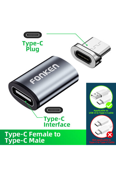 Choice موصل كابل مغناطيسي من USB C إلى USB C محول كابل الهاتف المحمول من Micr...