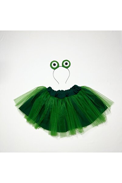 Dimmel Costume Kurbağa Etek Taç Set Kostüm