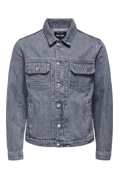 Only & Sons Men's Wide Collar Denim Jacket - 22032036