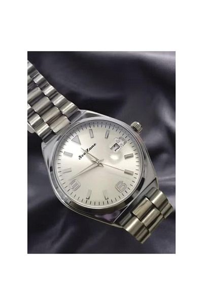 Seazone Men's Stainless Steel Analog Quartz Date Display Watch Easy to Read Fashion Design Waterproof Luxury