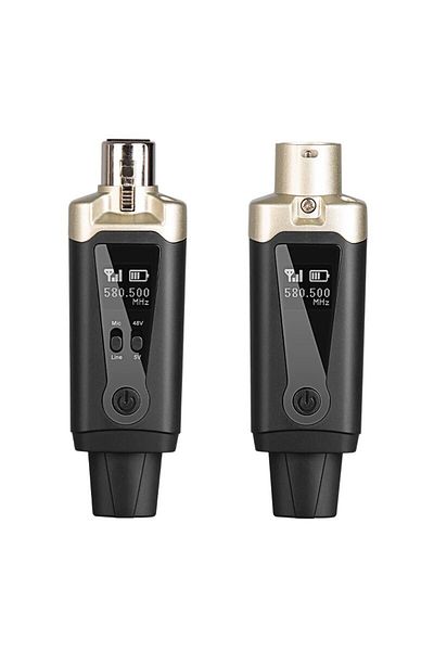 Choice black Wireless Microphone System XLR Mic Converter Adapter UHF Automatic Transmitter Setup For Conde