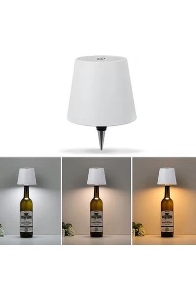 Choice changeable WhiteA Wireless Bottle Table Lamp Touch Control of 3 Colors and Stepless Dimming Night La