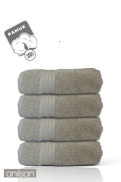 Anılsan Πετσέτες χεριών 4 τεμαχίων Beige Beige - 50x90 cm, 225 gr, 100% βαμβάκι, πετσέτες σπα και ξενοδοχείου, κατάλληλες για καθημερινή χρήση