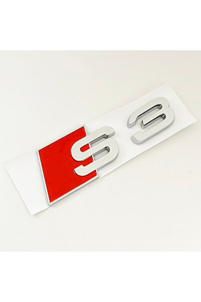 Choice 105x36m S3 Chrome 3D ABS Chrome Black Logo S3 S4 S5 S6 S7 S8 Emblem Car Trunk Badge Sticker For Audi