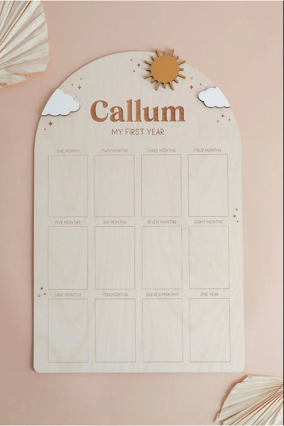 First Year Themed Dedicated Baby Photo Board 12 Months My First Year Photo Board