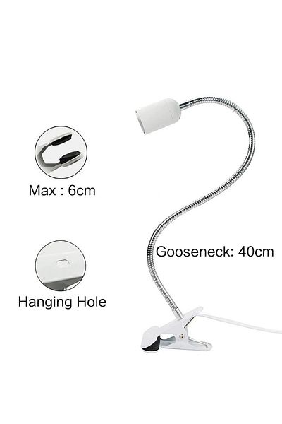 Choice EU Plug black EU US Plug 360 Degree Flexible Desk Lamp Holder E27 Light Base Socket Gooseneck Clip-o