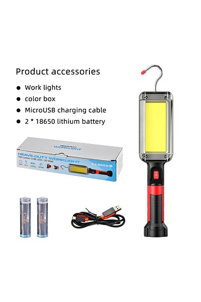 Choice With Battery Led Work Light COB Floodlight 8000LM Rechargeable Lamp Use 2*18650 Battery Led Portable