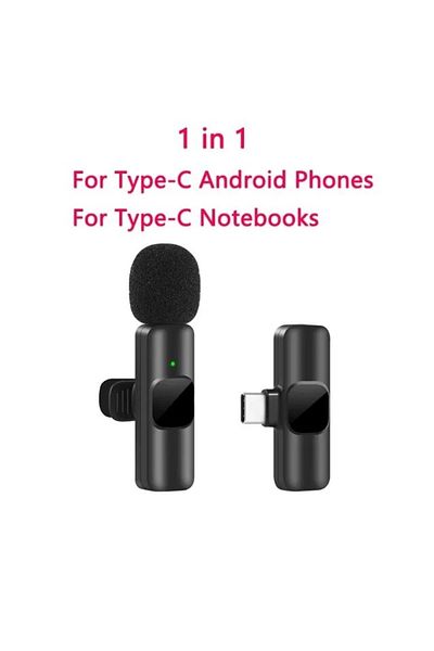 Choice 1in1 For Type-C New Wireless Lavalier Microphone Portable Audio Video Recording Mini Mic for iPhone