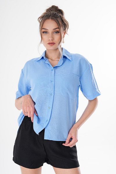 ŞİMAL Cămașă oversize de in pentru femei cu un singur buzunar 250136   -