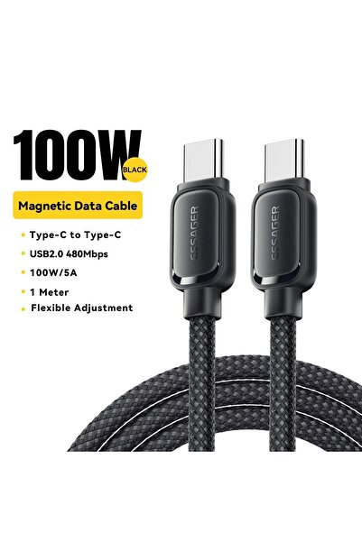 Choice كابل Essager PD 100 وات 60 وات مغناطيسي مضاد لللف من النوع C إلى C كاب...