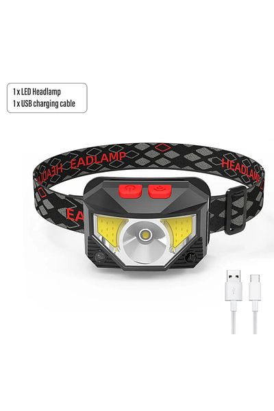 ESMARTER SL03   Rechargeable LED Headlamp Sensor Headlight With COB and LED Beads 8 Lighting Modes White and