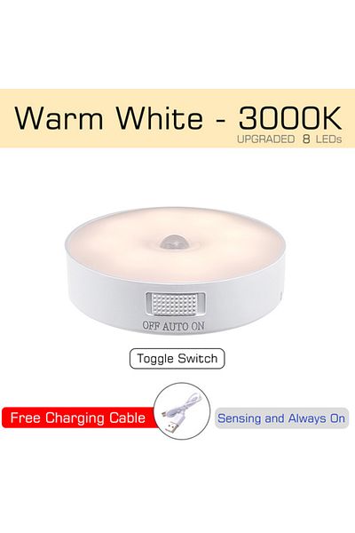 Choice Warm Light Motion Sensor Light Usb Rechargeable Night Light Led Lamp For Kitchen Bedroom Stairs Hall