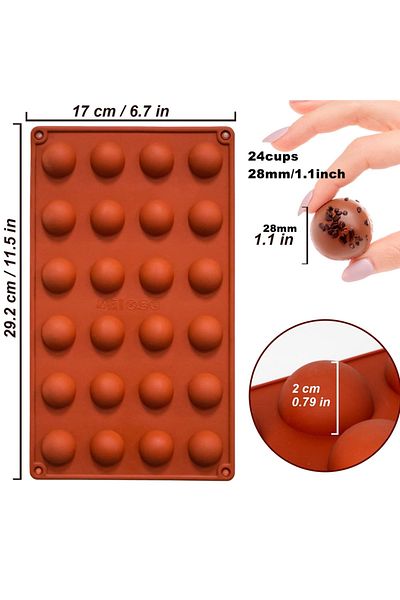 Choice 28mm Diameter Semi Sphere Silicone Chocolate Mold Half Ball Cake Tray Silicon Dome Baking Moulds Pud