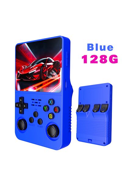 Choice Dark Blue 128G NEW Green R36S Retro Handheld Game Console Linux System 3.5 Inch IPS Screen Portable