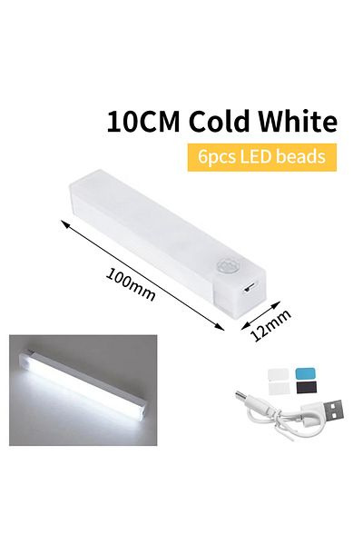 Choice 10CM Cold White LED Bar Lights USB Rechargeable Motion Sensor Night Light Portable Induction Cabinet