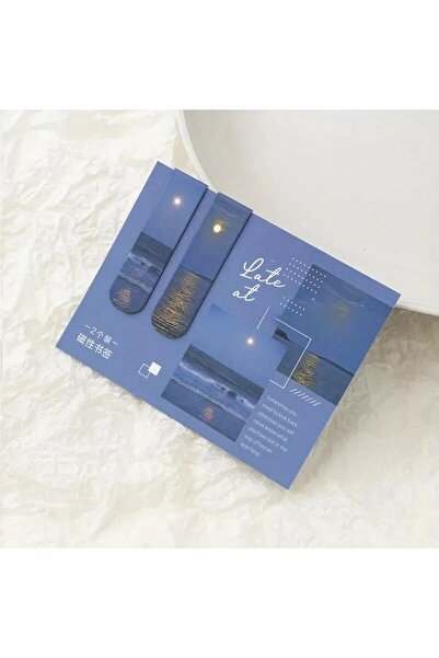 Choice B 2pcs Forest Landscape Magnetic Bookmark For Pages Books Readers