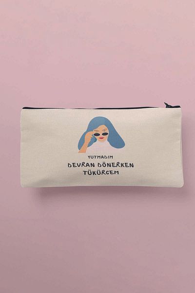 qoeuyl boutique Διασκεδαστική αστεία τυπωμένη τσάντα μακιγιάζ και πορτοφόλι μολυβοθήκης