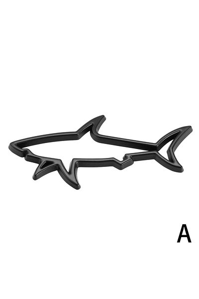 Choice Black 3d Metal Car Styling Sticker Hollow Fish Shark Emblem Badge Decals Automobiles Motorcycle Comp