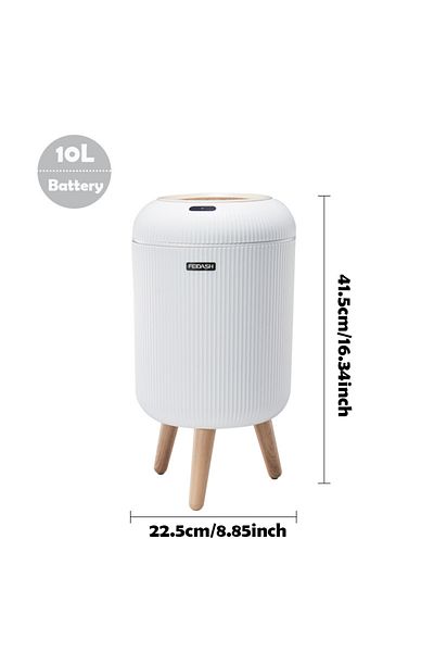 Choice 10l White With Feet Automatic Trash Can With Lid, Small Plastic Smart Trash Can, Motion Sensor Tras