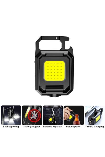 Choice Black Led Keychain Light Led Mini Keychain Light Xpe Pocket Work Light Cob Flashlight Usb Rechargeab